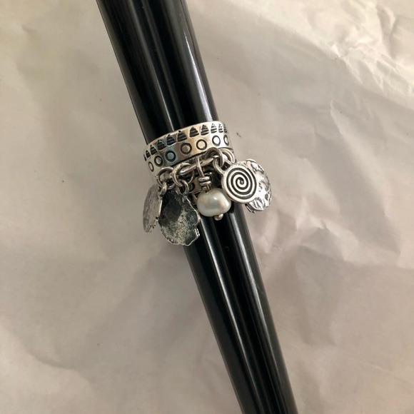 Silpada Sterling Silver Coin Pearl ChaCha Ring R1902 - Picture 6 of 7